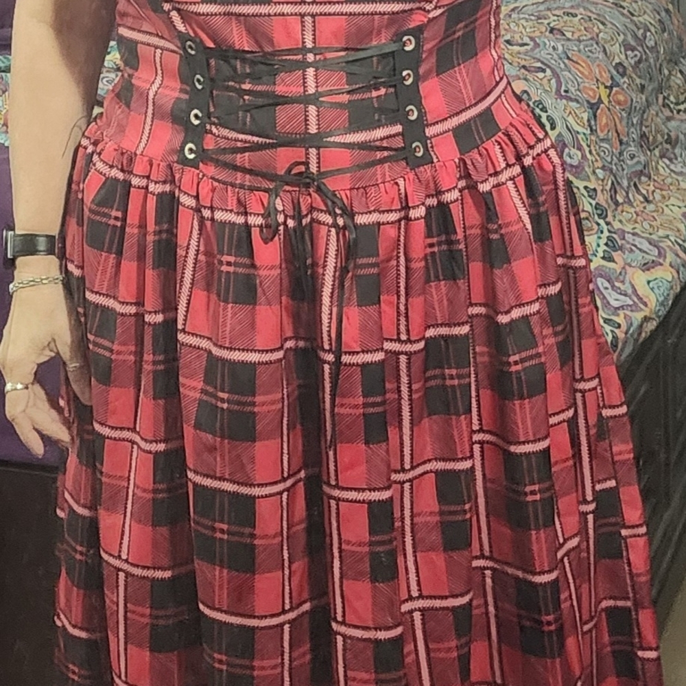 Plaid Red and Black Women's Skirt